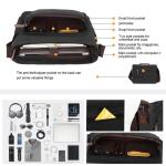 Messenger Bag Canvas, Laptoptas voor heren, zwart, retro, casual, voor werk, strand, reizen, school, winkelen, Zwart-702, L, onbezorgd
