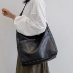 RYTEJFES Tas voor dames, blauw, zwart, modieus, grote handtas, schoudertas met veel vakken, schoudertas, handtassen, casual damestas voor kantoor, school, winkelen, reizen