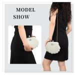 Dames Pearl Kralen Clutch Portemonnees Vintage Kristal Bruid Avondtas voor Bruiloft Cocktail Party Prom, Beige a