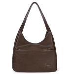 Hobo Bag voor dames, retro schoudertas van PU-leer, draagtas met grote capaciteit, schoudertas, casual handtas voor winkelen, reizen, kantoor, dates, werk, school, bruin