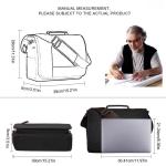 Messenger Bag Canvas, Laptoptas voor heren, zwart, retro, casual, voor werk, strand, reizen, school, winkelen, Zwart-702, L, onbezorgd