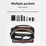 Hjkiopc Schoudertas heren schoudertas crossbody mobiele telefoon tas messenger bag heren tas shulder bag lederen borstzak, C-donkerbruin, Retro