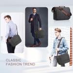 Messenger Bag Canvas, Laptoptas voor heren, zwart, retro, casual, voor werk, strand, reizen, school, winkelen, Zwart-702, L, onbezorgd