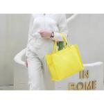 Canvas Dote Bag, grote schoudertas, shoppertas, crossbody tas, reistas, handtas, alles met brede riem, geel, Large