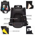 Rugzak Vrouwen Meisjes Nylon Kleine Handtas Casual Lichtgewicht Sterke Multifunctionele Rugzak voor School Kantoor Reizen Wandelen Camping, Zwart-125