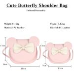 Crossbody Tas met Boog Knoop Klein Meisje Handtas Schoudertas Mini Flap Tas PU Lederen Messenger Bag Kleine Portemonnee Satchel, roze, Large