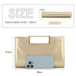 EVEOUT Clutch voor dames, PU-leer, avondhandtas met schouders, Chian partyhandtas, stijlvolle schoudertas voor party diner, goud