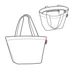 Shopper ruime boodschappentas en elegante handtas in een van waterafstotend materiaal, Sky Rose, Medium