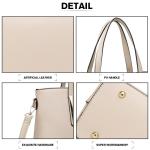 Tote tas voor Vrouwen PU Lederen Handtassen Set Dames Top Handvat Tas Schoudertas Grote Capaciteit, Beige
