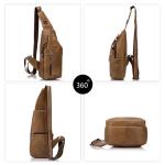 FANDARE Sling Bag leren borsttas, schoudertas, waterbestendige draagtas, voor heren, schoudertas voor wandelen, fietsen, reizen, vrije tijd of multifunctionele dagrugzak