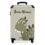 NoBoringSuitcases.com Kinderkoffer, handbagage, harde koffer met TSA-slot, jongens en meisjes, trolley, reiskoffer, draagtas, rolkoffer, klein of middelgroot, 29 Vrolijke dinosauru