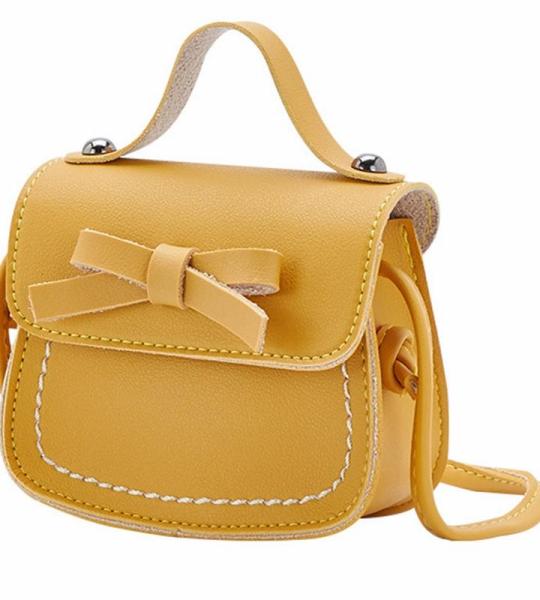 Rucksack Viele Taschen -Umhängetasche für kleine Mädchen, eine Umhängetasche, einfarbig, Bowknot, Mode, Schulter, Kinder Taschen Von Zwei Blau