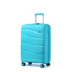 KONO Trolleys koffer met beautycase 100% PP koffer set, lichtblauw
