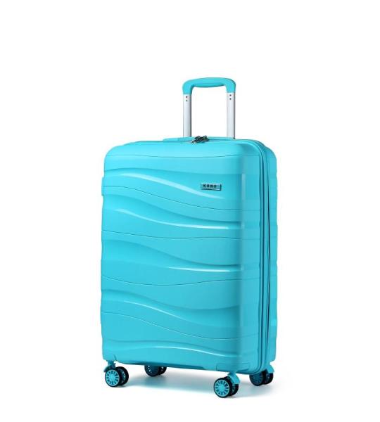 KONO Trolleys koffer met beautycase 100% PP koffer set, lichtblauw