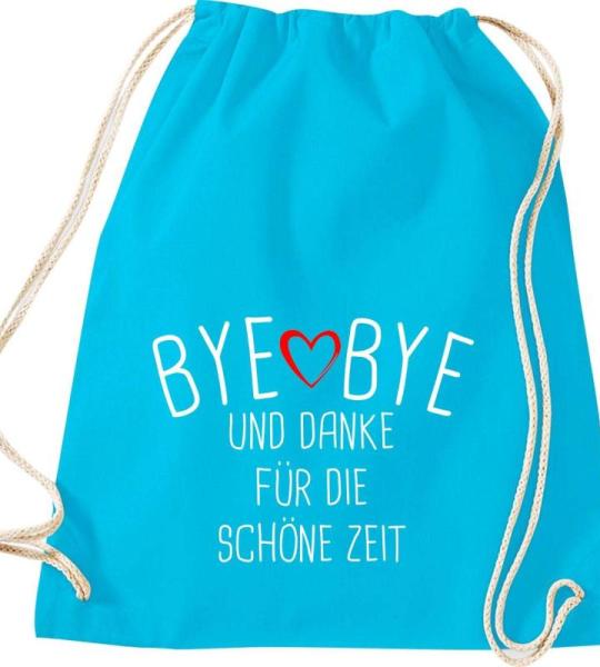 Shirtinstyle Gymtas, bye bye en dank voor de mooie tijd, opvoeder, leraar, leraren, gymtas, tas, schooltas, kleuterschool