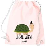 ShirtInStyle Kindergymtas, grappige dieren schildpad, verwisselbaar ondergoed met tekst naar wens, kinderen, dierentuin kinderdag familie, gymtas