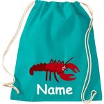 ShirtInStyle Turnbeutel, Tiere Hummer mit Wunschnamen, Kinder, Stoffbeutel, Kinderrucksack, Jute, Gymsack,
