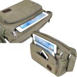 messenger schoudertas met meerdere vakken, voor dames en heren, casual canvas schoudertas voor reizen, kantoor, shopping, school, vissen, kamperen, wandelen, dagelijks gebruik (Gro