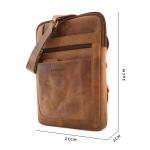 LEABAGS Leren schoudertas voor dames en heren, messenger bag met schouderriem, werktas, draagtas, handtas, echt lederen tas, Natuur Lichtbruin, Boheems, gedeconstrueerd, minimalist
