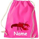 ShirtInStyle Turnbeutel, Tiere Hummer mit Wunschnamen, Kinder, Stoffbeutel, Kinderrucksack, Jute, Gymsack,
