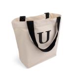 Draagtas, shopper, ruim, gepersonaliseerde print, met binnenvak en ritssluiting, grote bodem, van katoen, Oeko-Tex 100 standaard-gecertificeerd