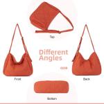 EVEOUT Puffer schoudertas voor dames, grote gewatteerde schoudertassen, lichte puffy tote shopper, gewatteerde schoudertassen, draagtas, werktas, oranje