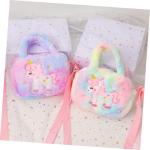VALICLUD 4 stuks stijlvolle enveloppen voor kinderen, draagbare koerierstassen, schoudertas, kleine tas, kleine cartoon, modieuze handtassen, pluche, eenhoorn, meisjes, stropdas, t