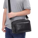 Heren tas handtas mode zacht leer schouder diagonaal tas business kleine tas trendy rugzak (A 30 cm * 18 cm * 8 cm)