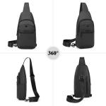 UBORSE Borstzak voor heren, sporttas, waterdicht, casual, met hoofdtelefoon, gat, slingtas, modieuze schoudertas, crossbody tas, schoudertas, multifunctionele dagrugzak voor pendel