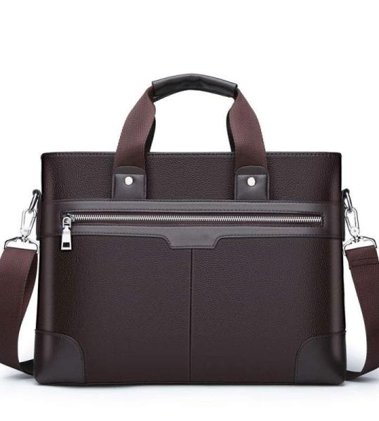CHDWEY Umhängetaschen für Herren Männer Leder-Schulter-Mode-Geschäfts-Beutel-Handtaschen-Schwarz-Tasche Männer for Dokument-Leder-Laptop-Aktenkoffer-Beutel(1)
