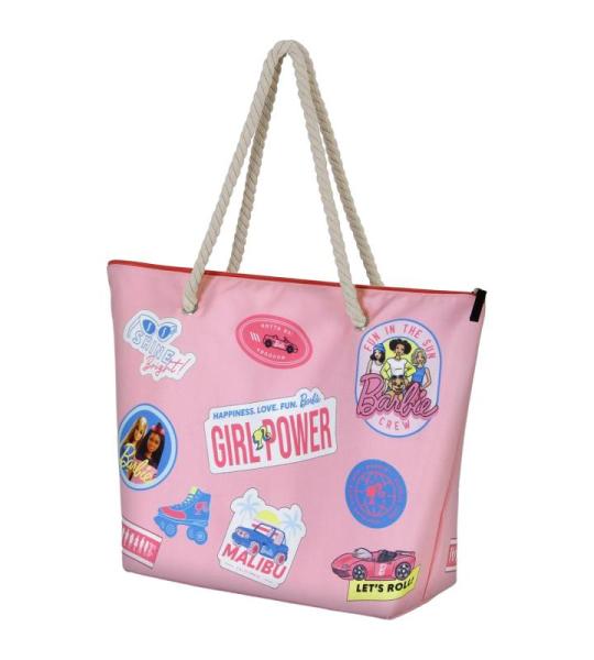 Barbie Malibu-Soleil strandtas, roze, 52 x 37 cm, roze, Eén maat, Soleil Strandtas Malibu