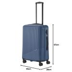 Travelite Koffer met 4 wielen, 3-delig, maten L/M/S, bagage serie Bali: ABS hardshell trolleys, blauw, Trolley met harde schaal met 4 wielen