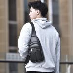 Tas Heren Schouderriem Rugzak Enkele Schouder Heren Lederen Schoudertas Heren Kleine Waterdichte Schoudertas Kleine Crossbody Bag, Zwart 1, retro