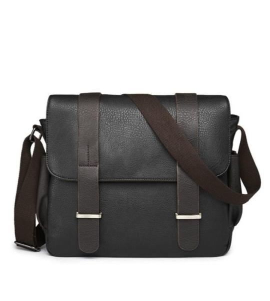 Heren Canvas Schoudertas Schouder PU Leer Crossbody Vrije Tijd Man Reistassen Casual Fashion Mans Bag Cross Body A (C)