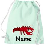 ShirtInStyle Turnbeutel, Tiere Hummer mit Wunschnamen, Kinder, Stoffbeutel, Kinderrucksack, Jute, Gymsack,