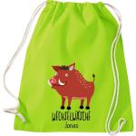 ShirtInStyle Kinder Turnbeutel, lustige Tiere Wildschwein, Wechselwäsche mit Wunschtext, Kinder, Tiere Zoo Kindertag Beutel
