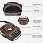 Hjkiopc Schoudertas heren schoudertas crossbody mobiele telefoon tas messenger bag heren tas shulder bag lederen borstzak, C-donkerbruin, Retro