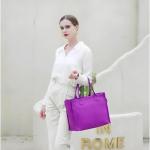 Canvas dode tas, grote schoudertas, hobo-tas, crossbody tas, reistas, handtas, alles met brede riem, paars, Large