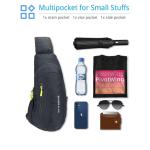 PivotWing Borstzak, sling-rugzak, kleine schoudertas, waterafstotend nylon, honingraatnetkussen, lichte kleine sling rugzak voor wandelingen, reizen, fietsen, hondenuitlaten, grijs