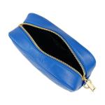 , Dames schoudertas, gewatteerd, van echt leer, gemaakt in Italië, model Nora, kleine tas met ketting schoudertas clutch voor dames, elegant meisje, Bluette