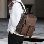 CHDWEY Umhängetaschen für Herren Multi Pocket Rucksack Männer Mode Rucksack Casual Sport Rucksack Teenager Gute Qualität Männer Rucksack Handtasche(Lightbrown)