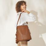 Vrouwen Zachte Lederen Rugzak Anti-diefstal Portemonnee Dames Waterdichte Rugzak Schooltas, 2 bruin., M
