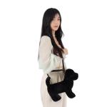 Apricot Lamb Labrador Schoudertas met hond, dier, gevormde pluche tas, pluche portemonnee voor tieners, meisjes en volwassenen, pluche schoudertas in dierenvorm, kindermode, handta