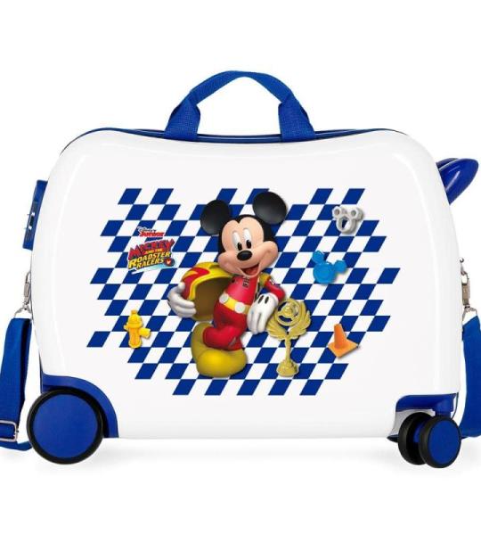 Disney Mickey Good Mood Kinderkoffer Mehrfarbig 50x38x20 cm Starres ABS Zahlenschloss 34L 2,1Kgs 4 Rollen Handgepäck, Weiß