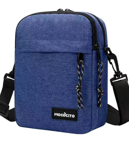 Schoudertas, schoudertas voor heren, koerierstas van nylon, met verstelbare riem, voor dagelijks leven,outdoor, wandelen, werk, reizen (IT-Blue)