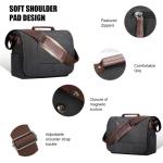 Messenger Bag Canvas, Laptoptas voor heren, zwart, retro, casual, voor werk, strand, reizen, school, winkelen, Zwart-702, L, onbezorgd