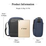 BAIGIO Herentas, schoudertas, klein, voor tablet/iPad 8 inch, heren schoudertas, crossbody bag, reizen met veel vakken, voor sport, reizen, werk