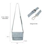 Schoudertas voor dames, schoudertas met ritssluiting, crossbody tas, leren handtas, klein, dagrugzak, lichtblauw, Convertible