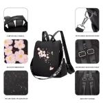 Rugzak Vrouwen Meisjes Nylon Kleine Handtas Casual Lichtgewicht Sterke Multifunctionele Rugzak voor School Kantoor Reizen Wandelen Camping, Zwart-125