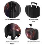NoBoringSuitcases.com Kinderkoffer, handbagage, harde koffer met TSA-slot, jongens en meisjes, trolley, reiskoffer, draagtas, rolkoffer, klein of middelgroot, 1 paard met bloemen, 